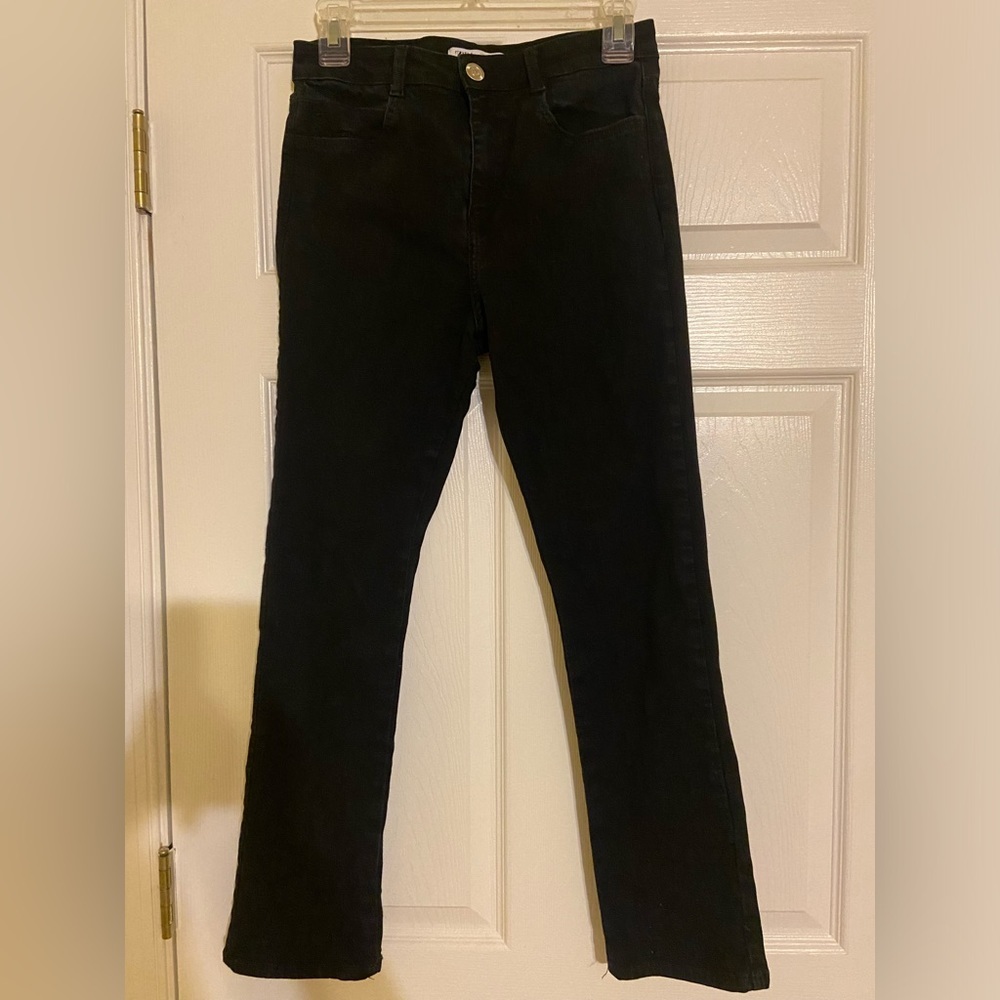 Zara black jeans skinny/ straight leg high rise with pockets